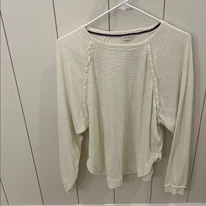 Pilcro Cream Long Sleeve Top